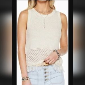 RAMY BROOK | Raven Fringe 100% Cotton Knit Sleeveless Tank Top